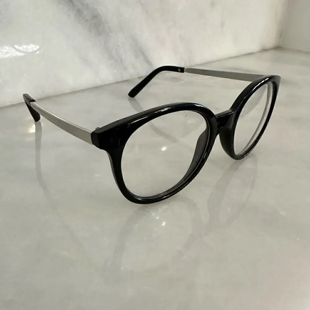Ann Taylor Vintage-Inspired Black Frames Glasses Clear Non Prescription Lenses